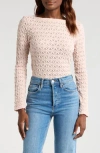 Sanctuary Stretch Mesh Boat Neck Top In Pink