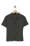 Sanctuary Stripe Button-up T-shirt In Blue
