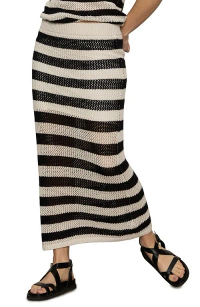 SANCTUARY SANCTUARY STRIPE CROCHET MAXI SWEATER SKIRT