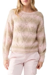 Sanctuary Stripe Pointelle Stitch Sweater In Pink Moonl