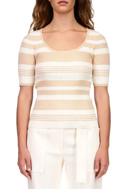 Sanctuary Stripe Rib Top In Light True