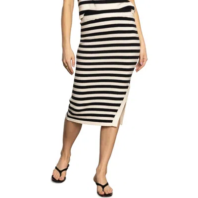 Sanctuary Stripe Side Slit Midi Skirt