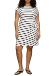 Sanctuary Stripe Side Tie Organic Cotton Blend T-shirt Dress In Multi