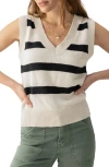 Sanctuary Stripe Sleeveless Cotton Sweater In Eco Natural/black Stripe