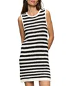 Sanctuary Summer Shell Crochet Dress In Chalk Black Stripe