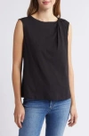 Sanctuary Women's Sun's Out Cotton Knotted Sleeveless Tee In Black