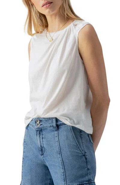 Sanctuary Women's Sun's Out Cotton Knotted Sleeveless Tee In White