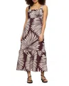Sanctuary Sundance Palm Print Linen Blend Dress In Brown