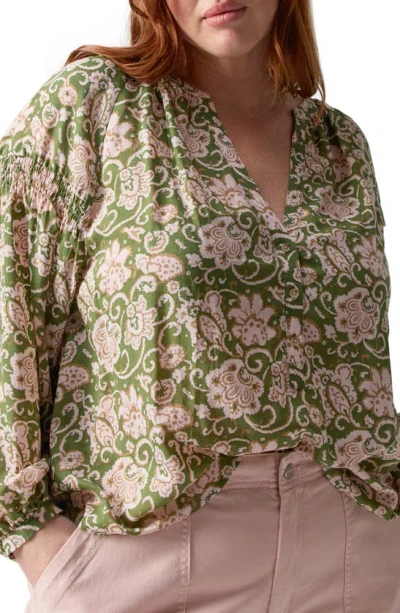 Sanctuary Sunday's Best Floral Print Top In Green Floral