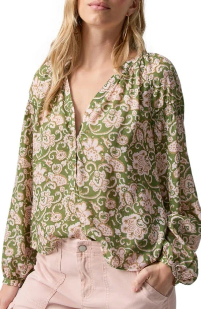 Sanctuary Sunday's Best Floral Print Top In Green Floral