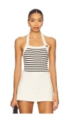 Sanctuary Sunkissed Rib Halter Sweater In White