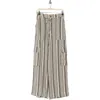 Sanctuary Sunset Linen Blend Wide Leg Cargo Pants In Variegated
