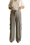 Sanctuary Sunset Linen Blend Wide Leg Cargo Pants In Multi