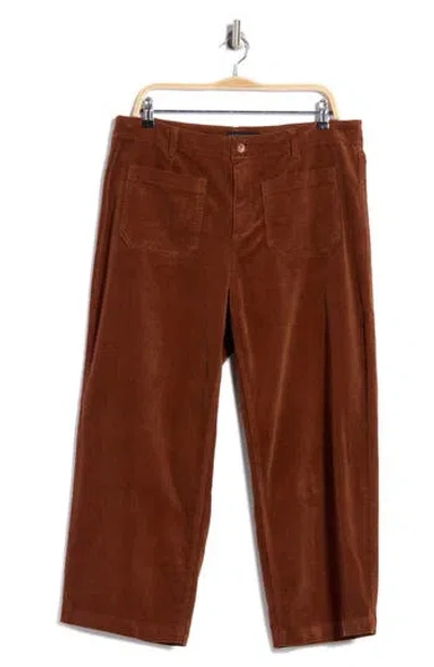 Sanctuary Supernova High Waist Crop Corduroy Pants In Brown