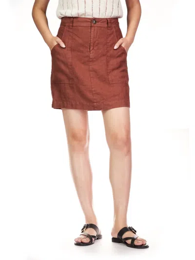 Sanctuary Surplus Linen Skirt In Rich Clay