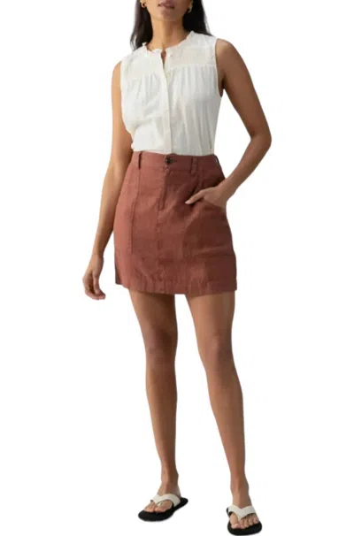 Sanctuary Surplus Linen Skirt In Rich Clay In Multi