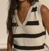 Sanctuary Stripe Sleeveless Cotton Sweater In Multi