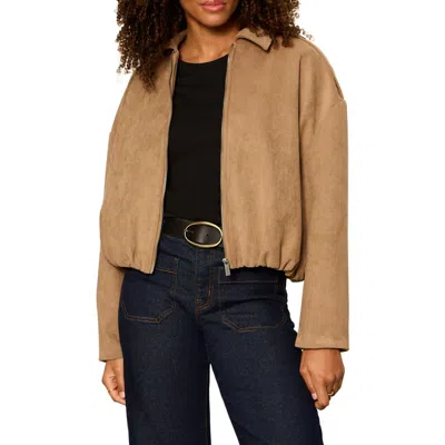 Sanctuary Takeoff Faux Suede Jacket In Brown
