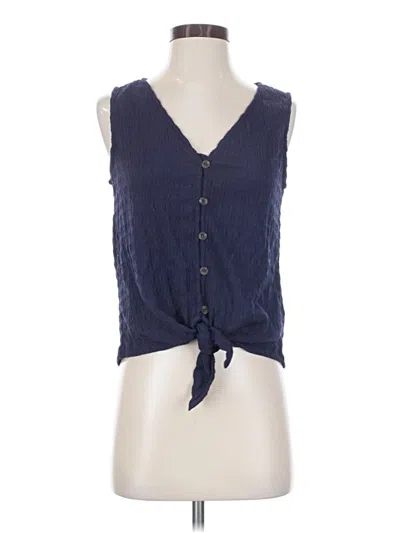 Pre-owned Sanctuary Tank Top Blue Plunge Neckline Tops
