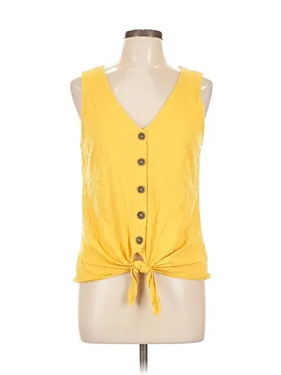Pre-owned Sanctuary Tank Top Yellow Plunge Neckline Tops