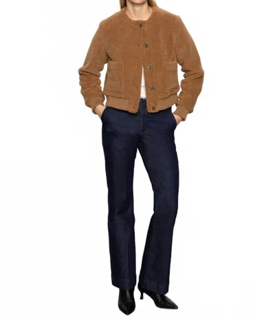 Sanctuary Teddy Button Down Cardigan In Bronze In Gold