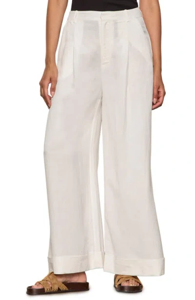 Sanctuary Terrace Linen Blend Wide Leg Pants In Chalk