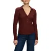 Sanctuary Texture Top In Burgundy