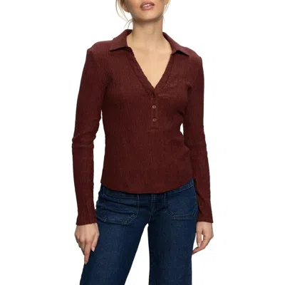 Sanctuary Texture Top In Burgundy