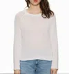 Sanctuary Textured Raglan Crew Sweater In Bleached White In White
