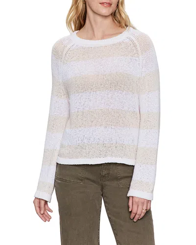 Sanctuary Textured Raglan Crewneck Sweater In White