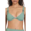 Sanctuary Textured Underwire Bikini Top In Green
