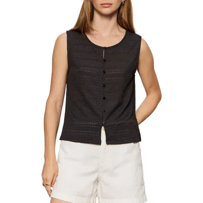 Sanctuary Textured Vacation Knit Vest In Black