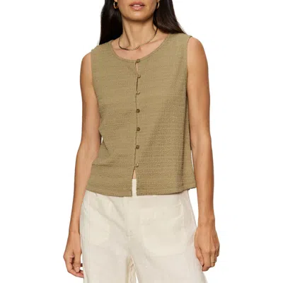 Sanctuary Textured Vacation Knit Vest In Green