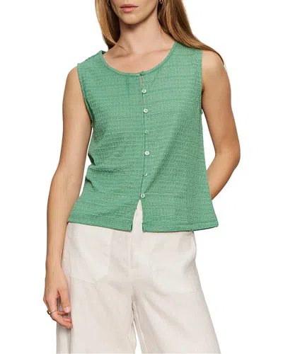 Sanctuary Textured Vacation Top In Green