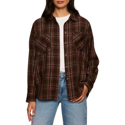 Sanctuary The City Plaid Shirt In Brown