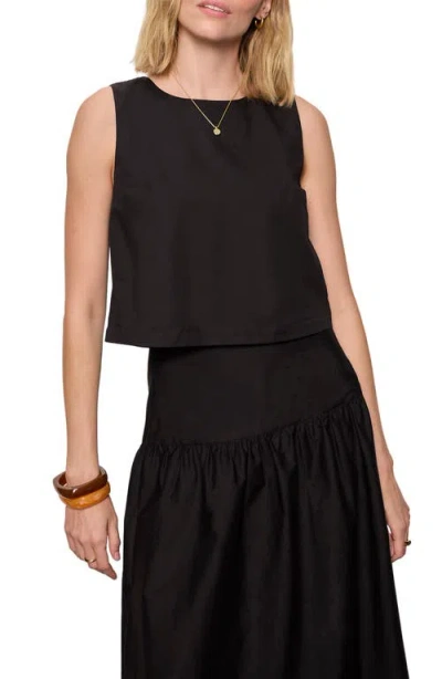 Sanctuary The Desired Summer Cotton Crop Top In Black