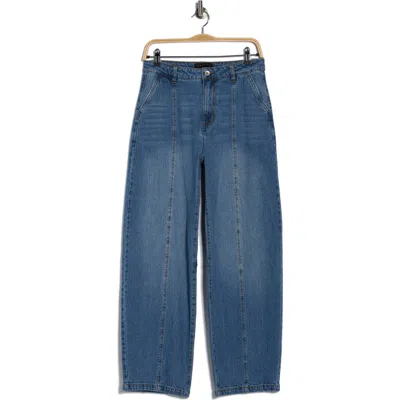Sanctuary The Front Seam Barrel Jeans In Blue
