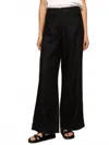 Sanctuary The Linen Marine Wide Leg Pant In Black In Black