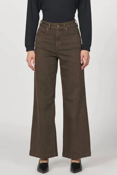 Sanctuary The Linen Marine Wide Leg Pant In Kalamata In Brown