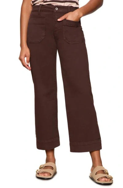 Sanctuary The Marine Crop Denim Pants In Burgundy
