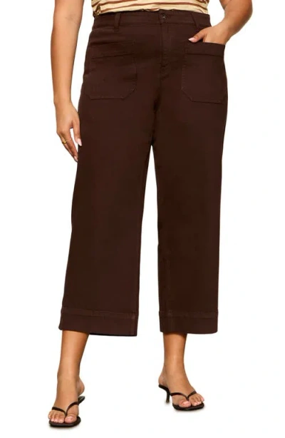 Sanctuary The Marine Crop Wide Leg Jeans In Brown