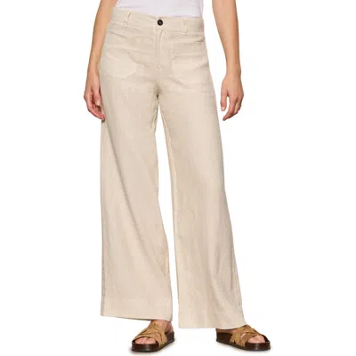 Sanctuary The Marine Linen Wide Leg Pants In Neutral