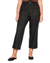 Sanctuary The Marine Mid Rise Cropped Wide Leg Jeans In After Hours In Gray