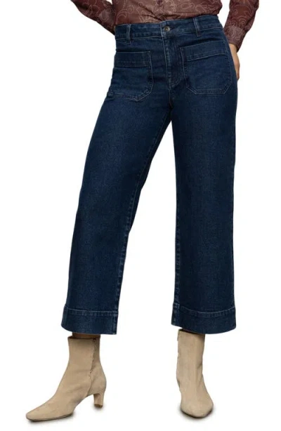 Sanctuary The Marine Patch Pocket Crop Wide Leg Jeans In Blue