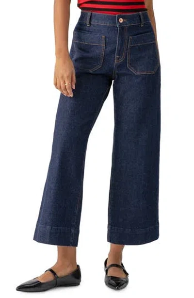 Sanctuary The Marine Patch Pocket Crop Wide Leg Jeans In Magnetic