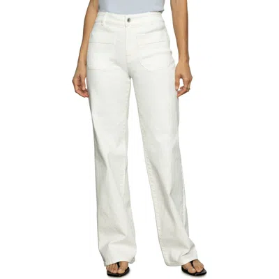 Sanctuary The Marine Patch Pocket Wide Leg Jeans In Bleached White