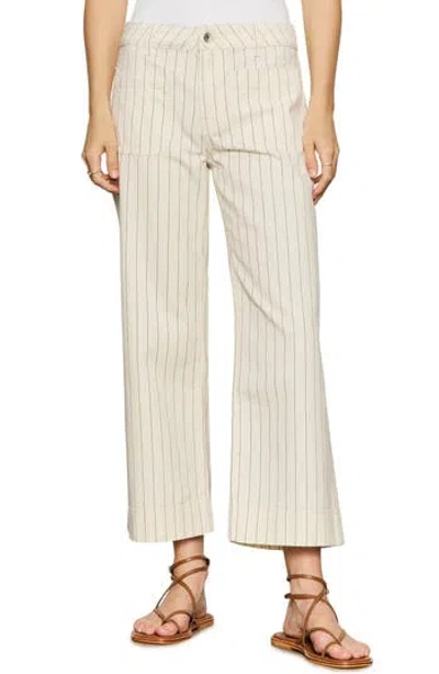 Sanctuary The Marine Stripe Crop Wide Leg Jeans In White