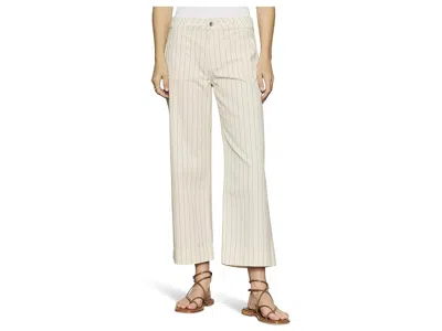 Sanctuary Marine Wide Leg Jeans In Bleached White Pinstripe In Multi