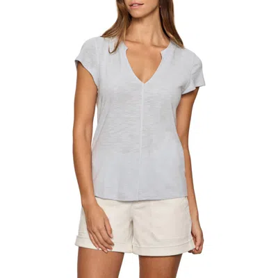 Sanctuary The New Girl Split Neck T-shirt In Blue