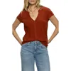 Sanctuary The New Girl Split Neck T-shirt In Sepia